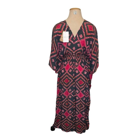 NWT  Anthropologie Rujuta Sheth Gather Front Caftan Dress One Size - Picture 4 of 13